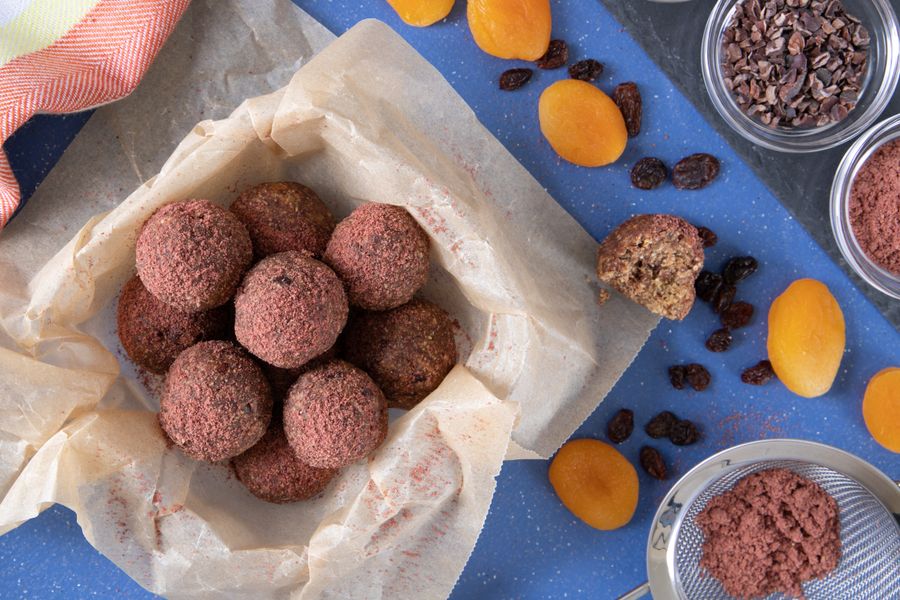 Bolas energéticas caseras con cacao